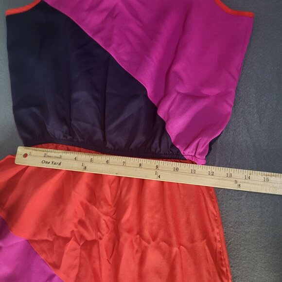 AQUA Women's SZ Medium Colorblock Slip Dress Lightweight Colorful Retro Y2K - Picture 7 of 10